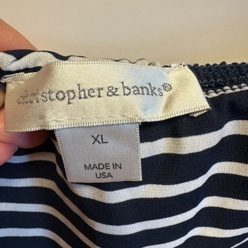 Christopher & Banks Black and White Strapless Dress - Picture 4 of 6